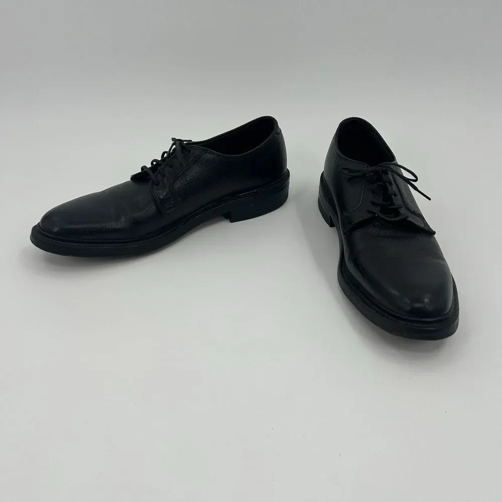 VINTAGE MEN'S HANOVER BLACK PEBBLE DERBY OXFORD SHOES SZ 10.5 A US FAST SHIPPING
